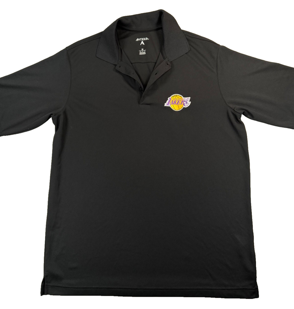 Antigua Los Angeles Lakers Black Short Sleeve Polo Shirt (Men's M)